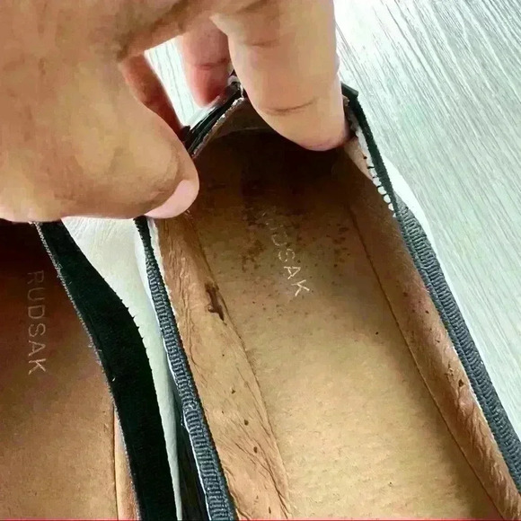 RUDSAK BLACK WHITE FLAT LEATHER LOAFERS ROUND  TOE FLAT SHOES SIZE 38 - Picture 8 of 11